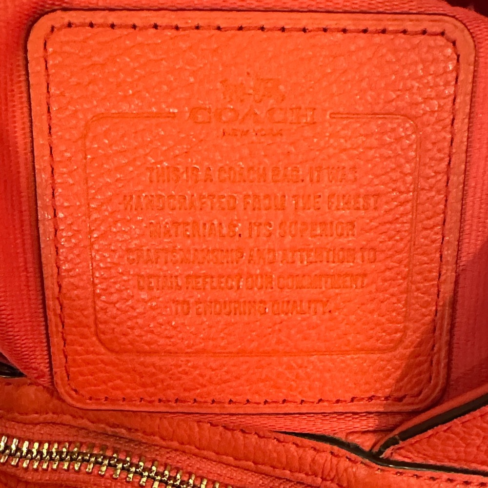 Coach Vibrant Orange Edie Leather Shoulder Bag - Picture 2 of 16